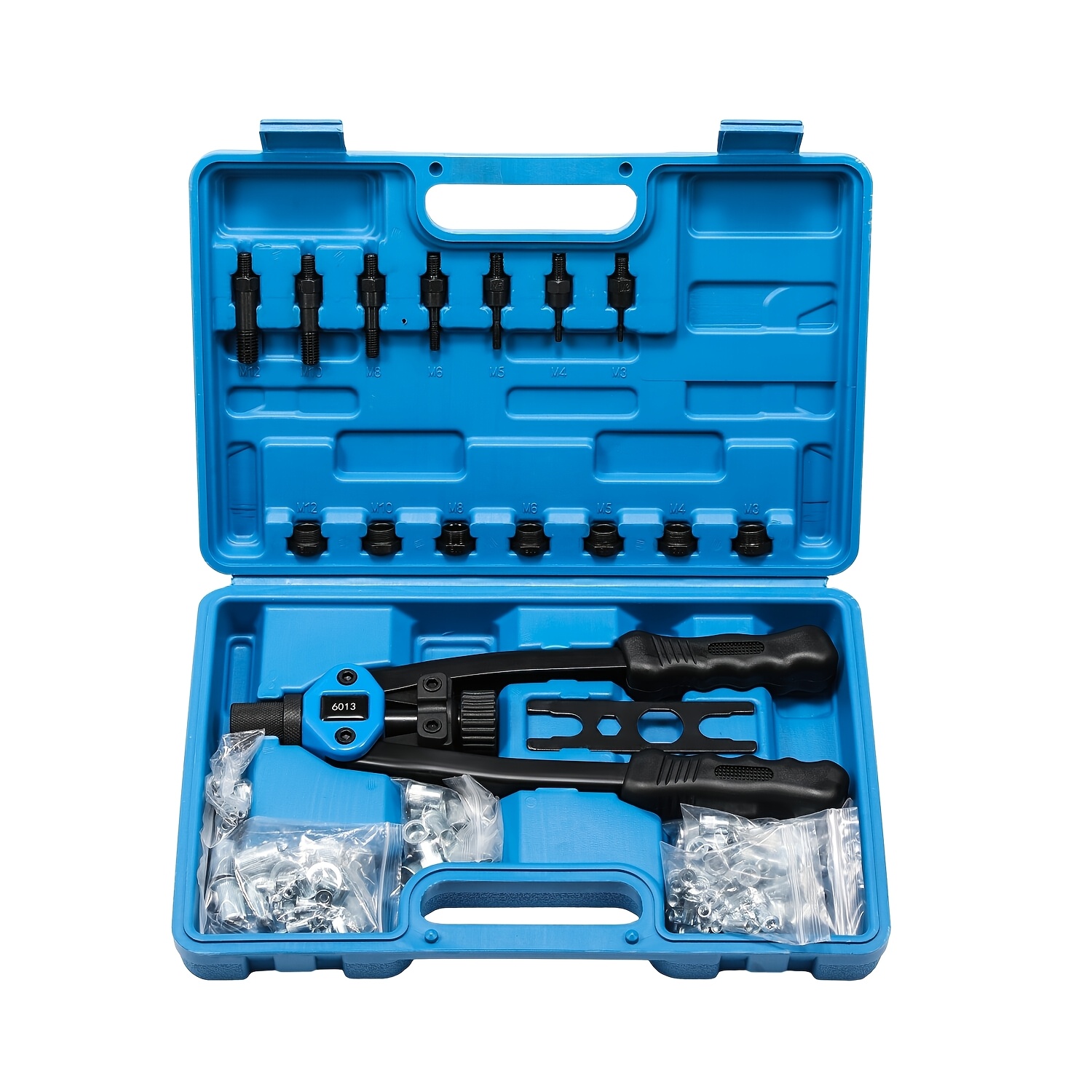 TEMU 110x Threaded Rivet Gun Rivet Nut Pliers M3-m12 Rivet Sleeves Blind Rivet Nut Set