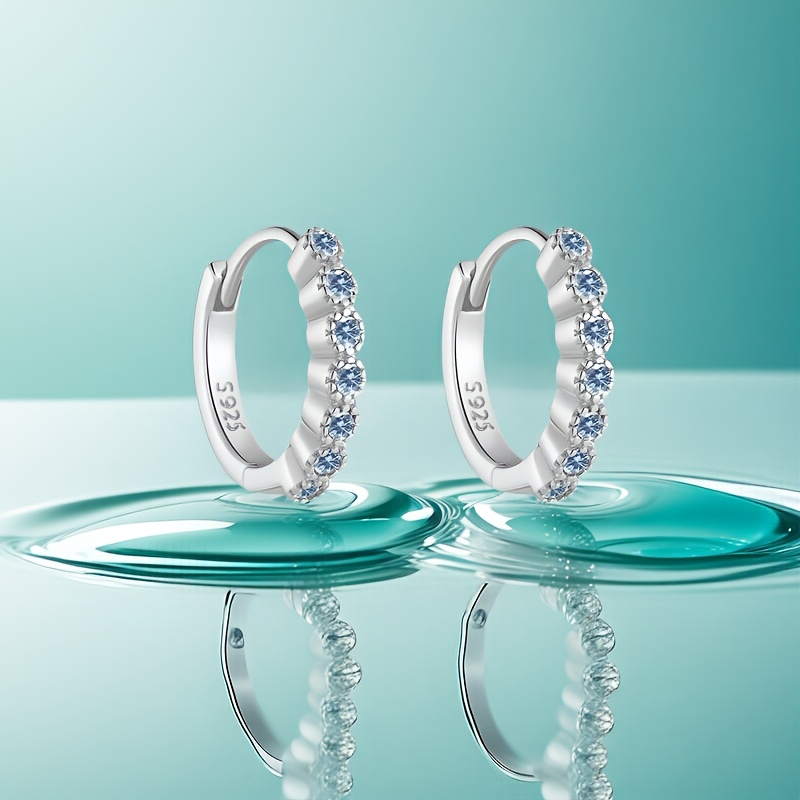 Colorful Zirconia Accents Hoop Earrings