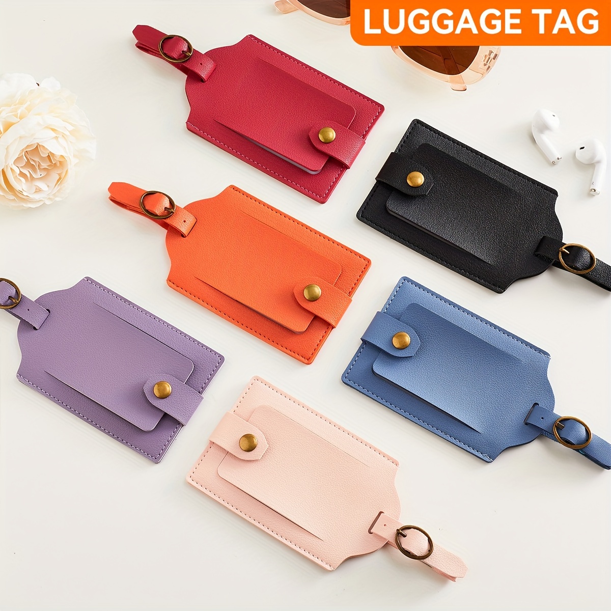 

Luggage Tag - Faux Leather Privacy Protection Travel Bag Labels Suitcase Tags For Suitcase Women, Luggage Tags For Suitcases Travel Tags.