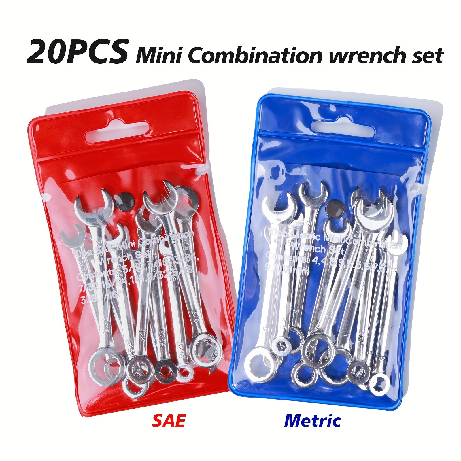 

20pcs Imperial Open & Box End Combination Mini Wrench Set