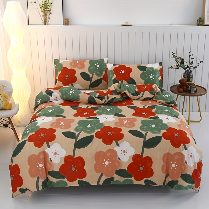 

3pcs 100% Printed Bedding Set For And (1 + 2 Pillowcases, No )