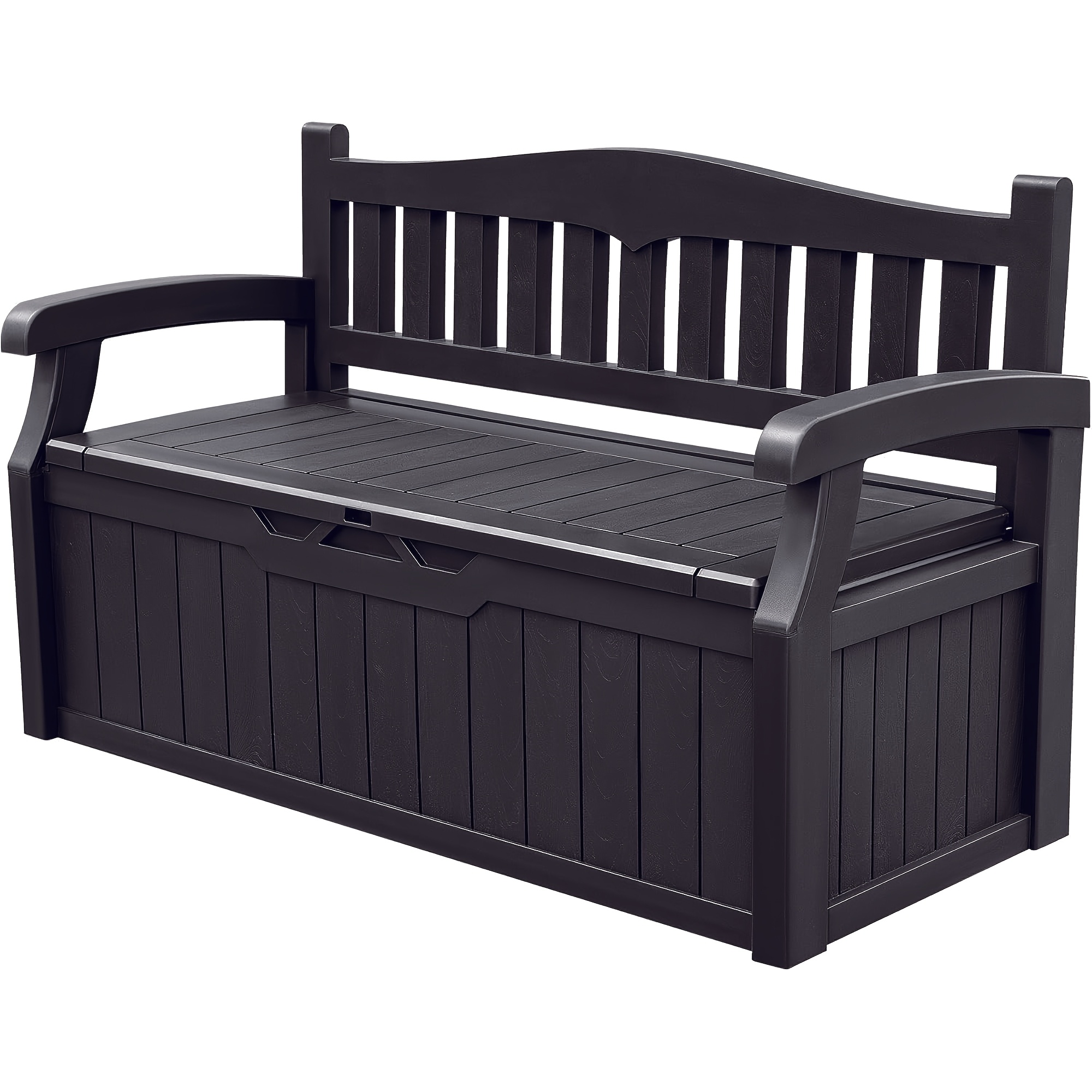 TEMU Banc de rangement extérieur grand format 80 gallons avec couvercle verrouillable - Boîte en plastique robuste pour terrasse, résistant à toutes