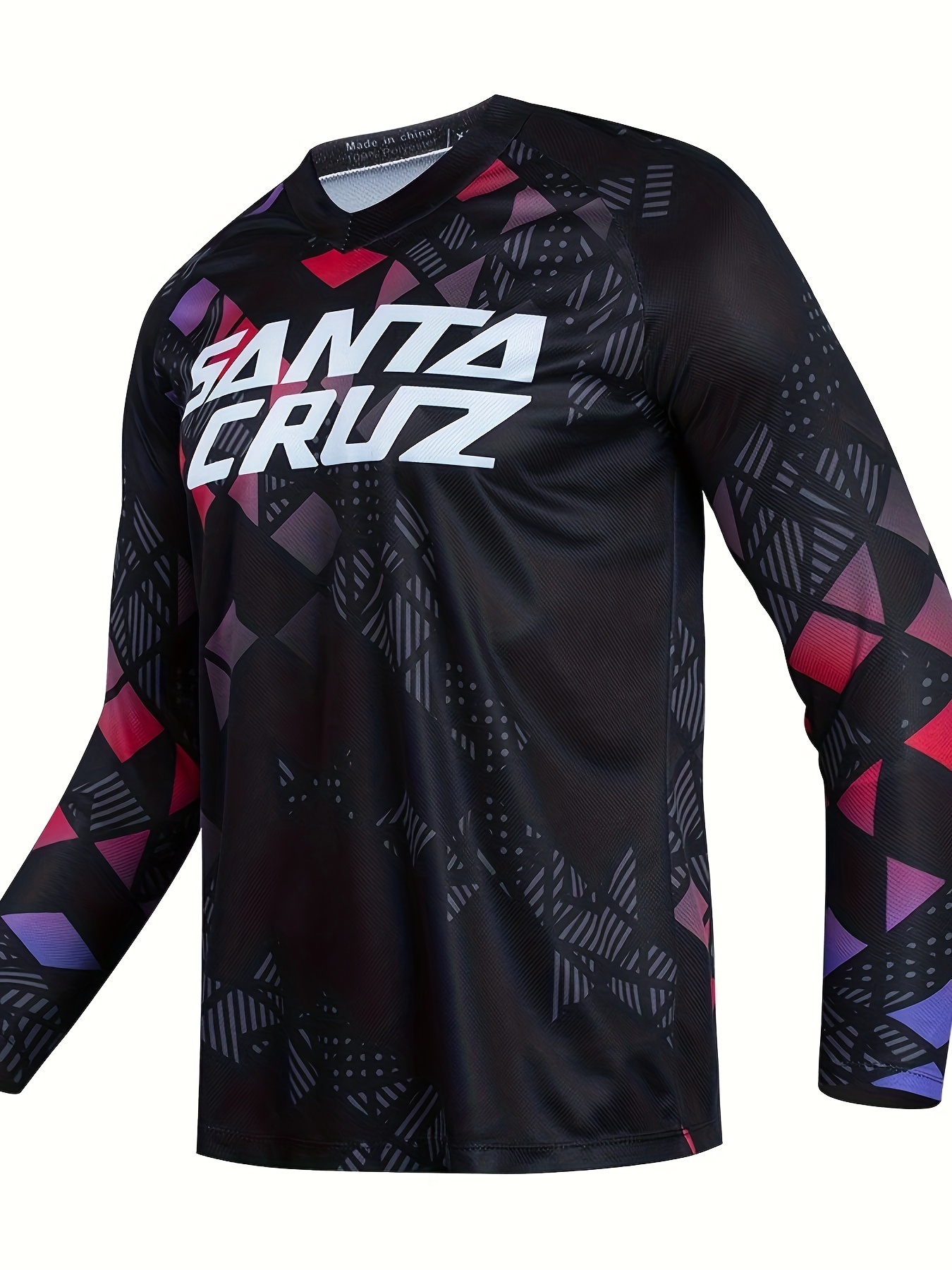 mens   long sleeve cycling jersey black with     lightweight moisture wicking uv resistant knit fabric for road trips hiking running casual wear cycling jersey details 0