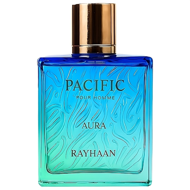 Rayhaan Pacific Aura Pour Homme, Flacon Bleu Vibrant, Parfum Rafraîchissant, Fragrance pour Hommes
