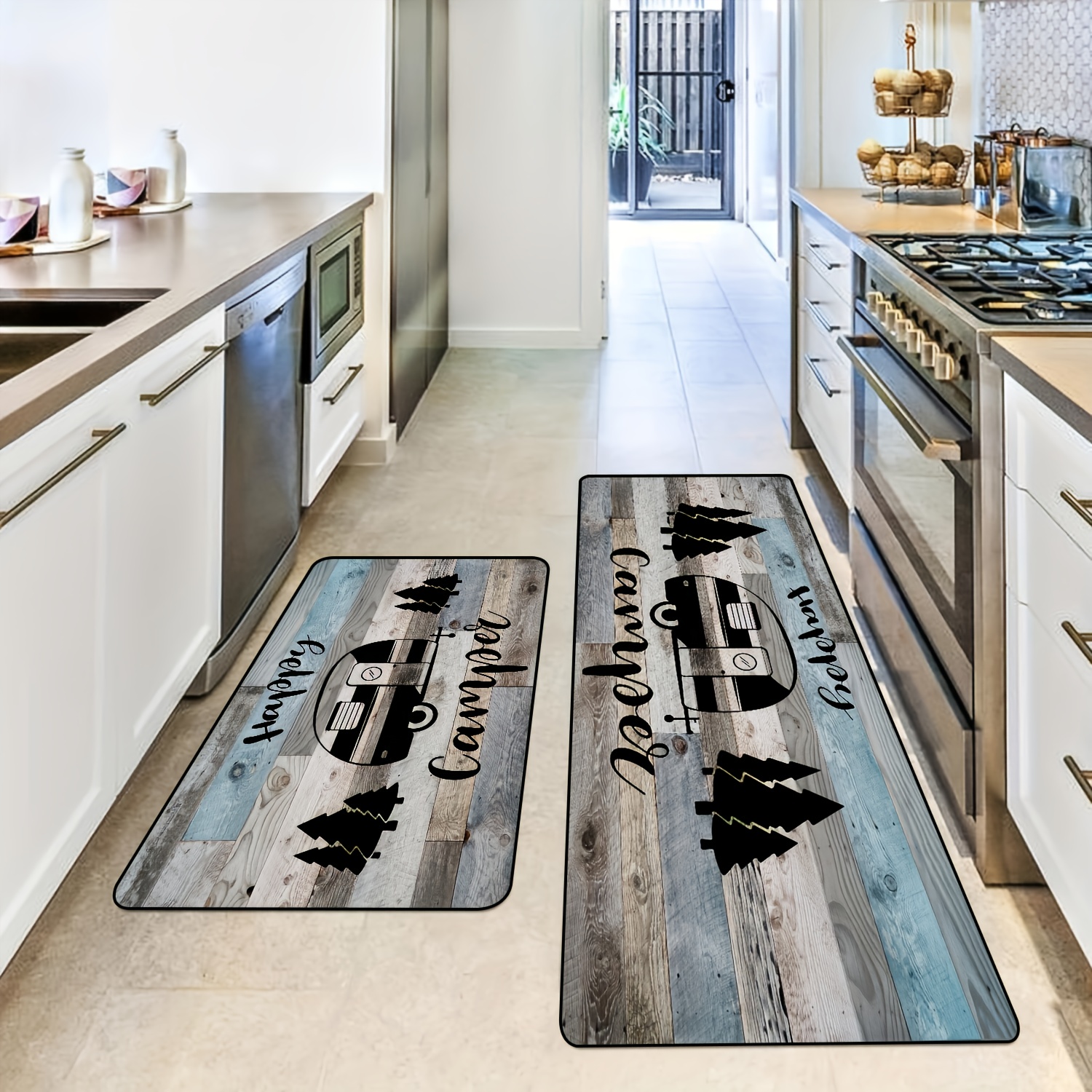 1pc wood grain and       kitchen mat   rectangular mat 1000g per   suitable for entry door   room laundry room and home decor