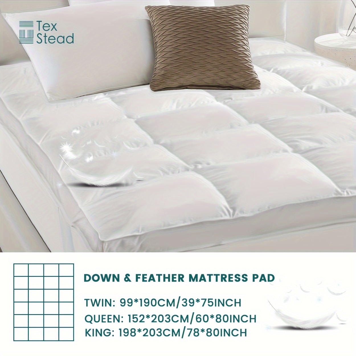 White Down & Feather Mattress Topper