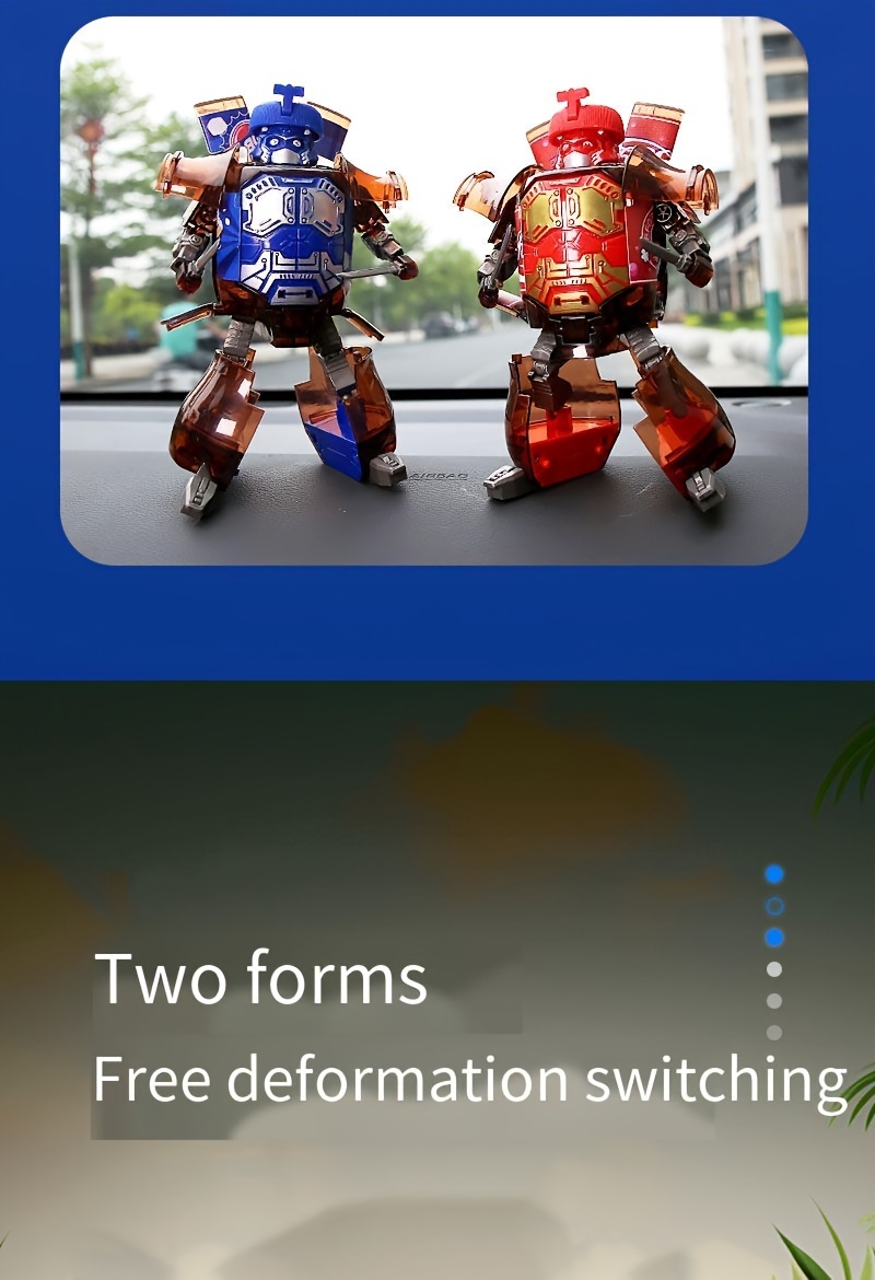 Transformable Soda Can Robot Toy, Interactive Transforming Robot Figures, Durable ABS Material, for Tabletop Display, Ages 14+