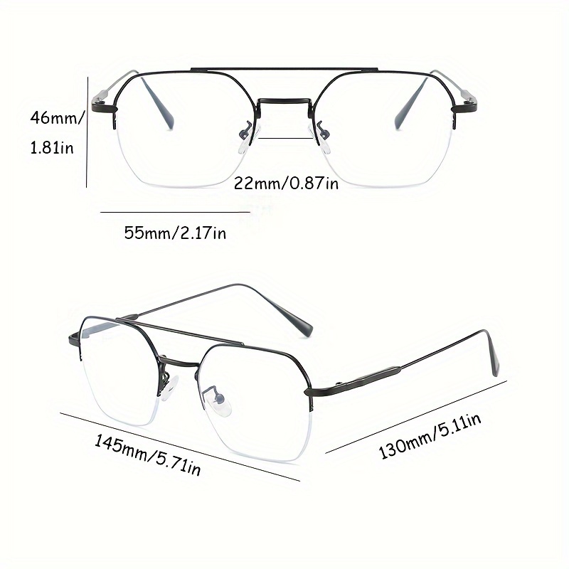 Monture M tallique l gante Demi cerclage Avec Double Pont