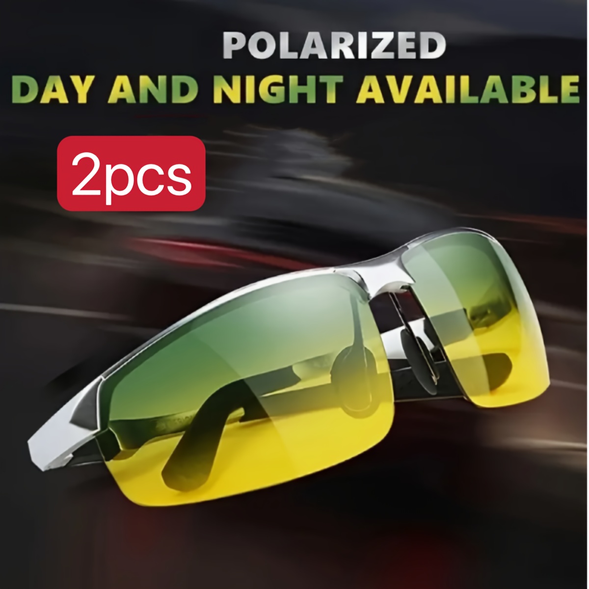 

2pcs Fashion Metal Half Frame Glasses 2025 's Glasses For Night Driving Women's Glasses, Best For Christmas