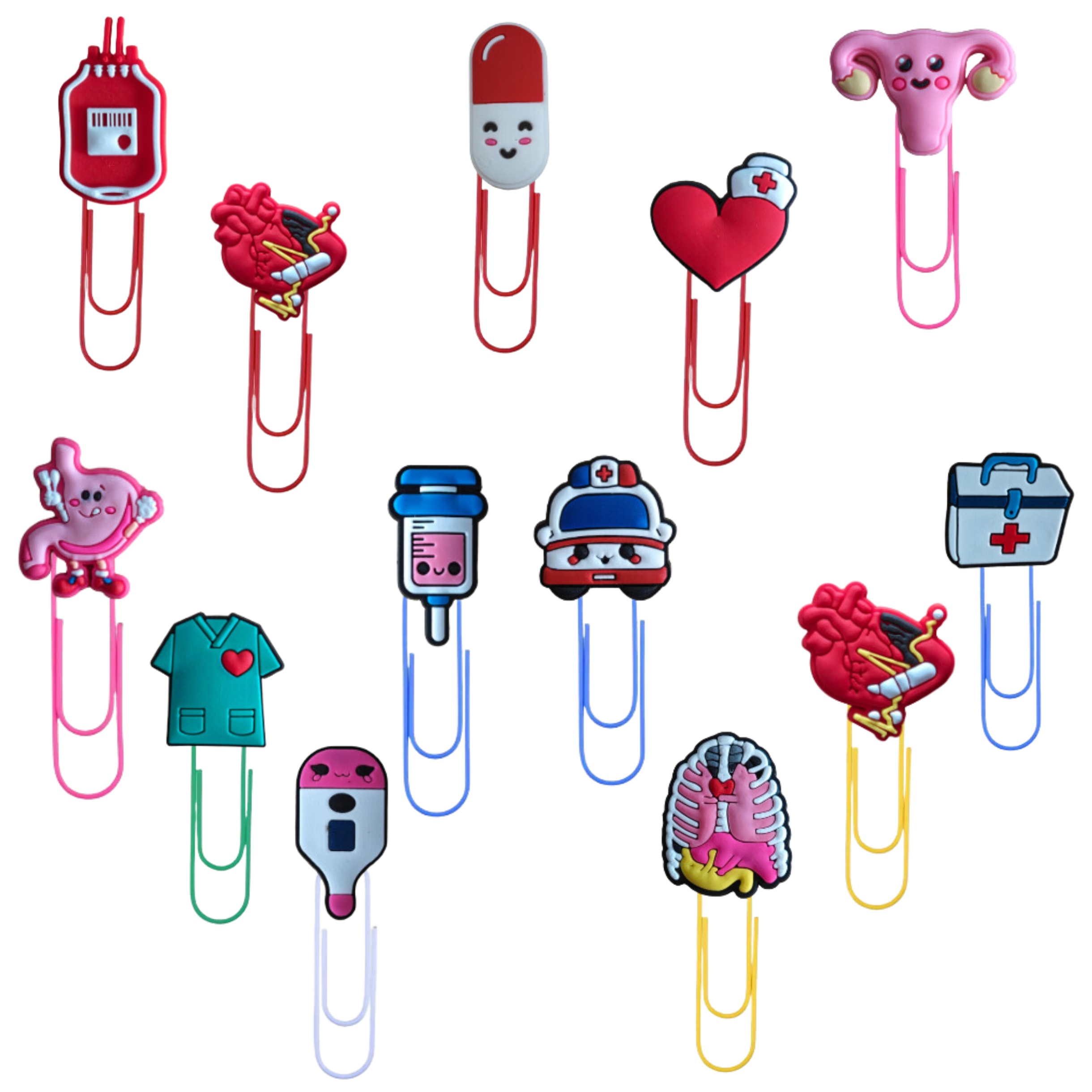 

6/13pcs Cute Cartoon Medical Paper Clips Colorful Office Supplies Accessories Bookmark Pliers Desk Stationery School Books File Page Markers Welcome Gift