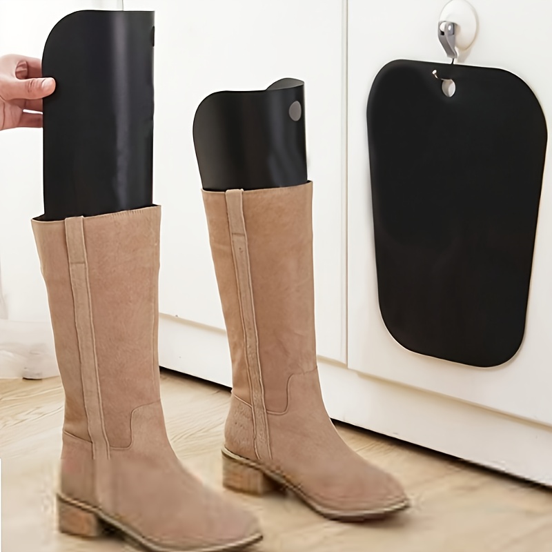 TEMU 2pcs High-shaft Boot Shoe Trees, Molded Plastic Deformable Shoe Inserts, Elastic Height Knee-high Boot Support For Women's Boots