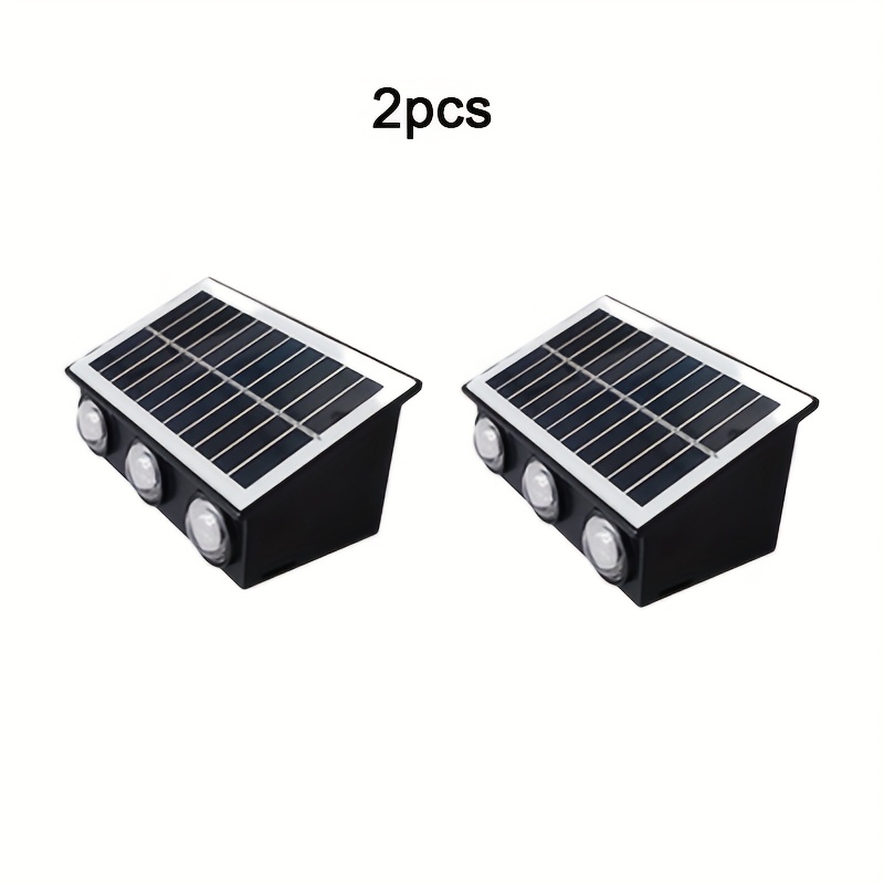 TEMU 2pcs6led Solar Lights, Commercial Flash Lights, Street Lights, Solar Outdoor Wall Light, Deck Lights, Fence Lights, Wall Lights, Outdoor Up And