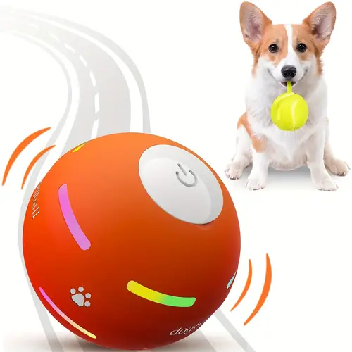 interactive dog toys dog ball 2025 newly durable motion activated automatic rolling ball toys for small medium large dogs usb rechargeable orange