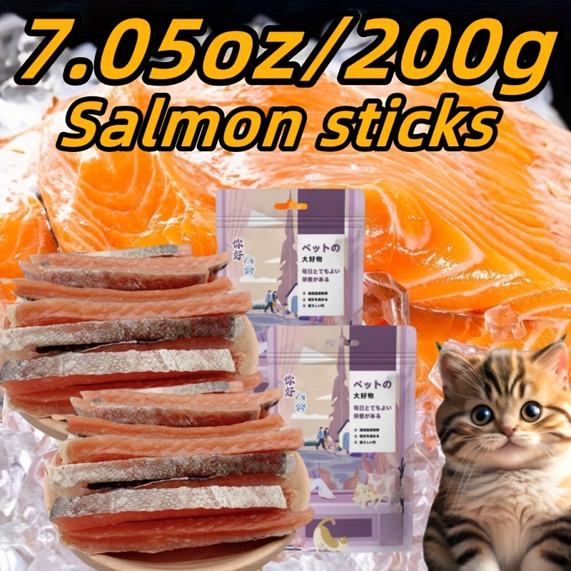 TEMU 1/ 2 Pack Of Salmon Sticks, Weighing 3, 53 Oz/ 100g Per Pack, Made By Drying , Grinding Teeth Stick, Cat Treats