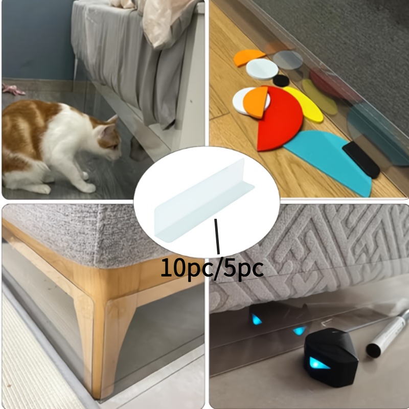 Image of 10/5pcs Of Furniture Barrier Panels, Suitable For Blocking Items Under Sofas, Under-bed Protective Covers, Suitable As Protective Barriers For Household Pets, A For Indoor Barriers, Transparent
