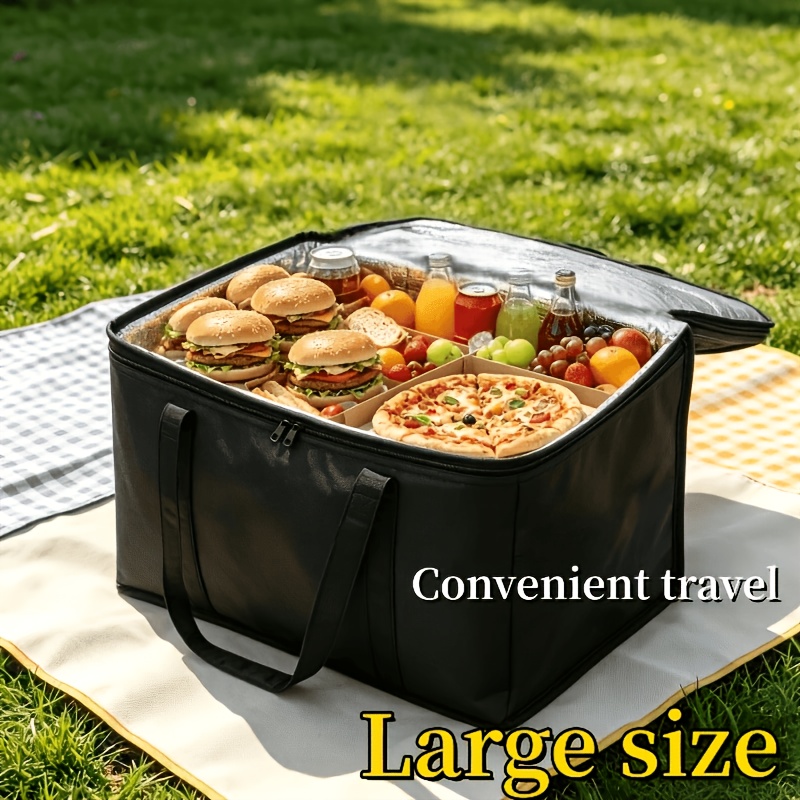 TEMU Thickened Large-capacity Outdoor Insulated Bag, Foldable Cooler And Freshness-keeping Bag, Car Insulated Cooler Box, Outdoor Travel And Shopping