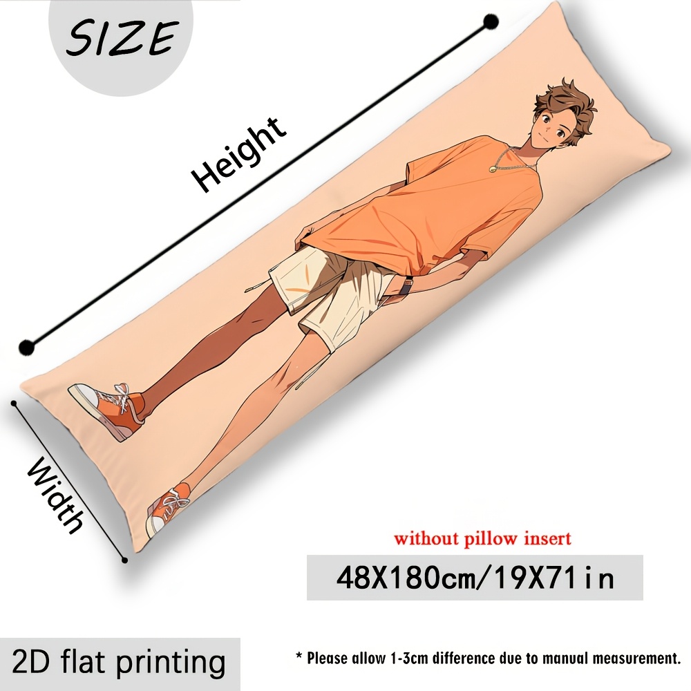 TEMU Customizable 1pc Cartoon Theme Pillowcase, Personalized Photo, Soft Plush Double-sided Printing, Polyester Fiber, Not Included, Multiple Sizes ,