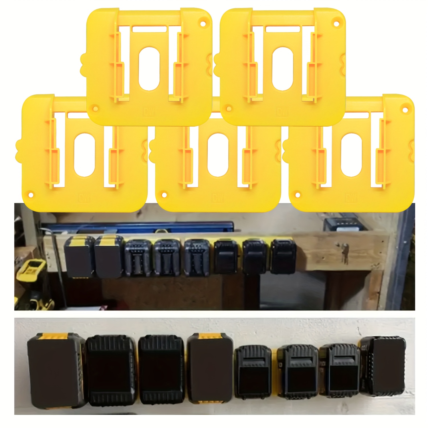 

5pcs Dewalt 20v Battery Holders - Mounting Brackets For Storage & Display, Ideal For , , Trucks & Toolboxes