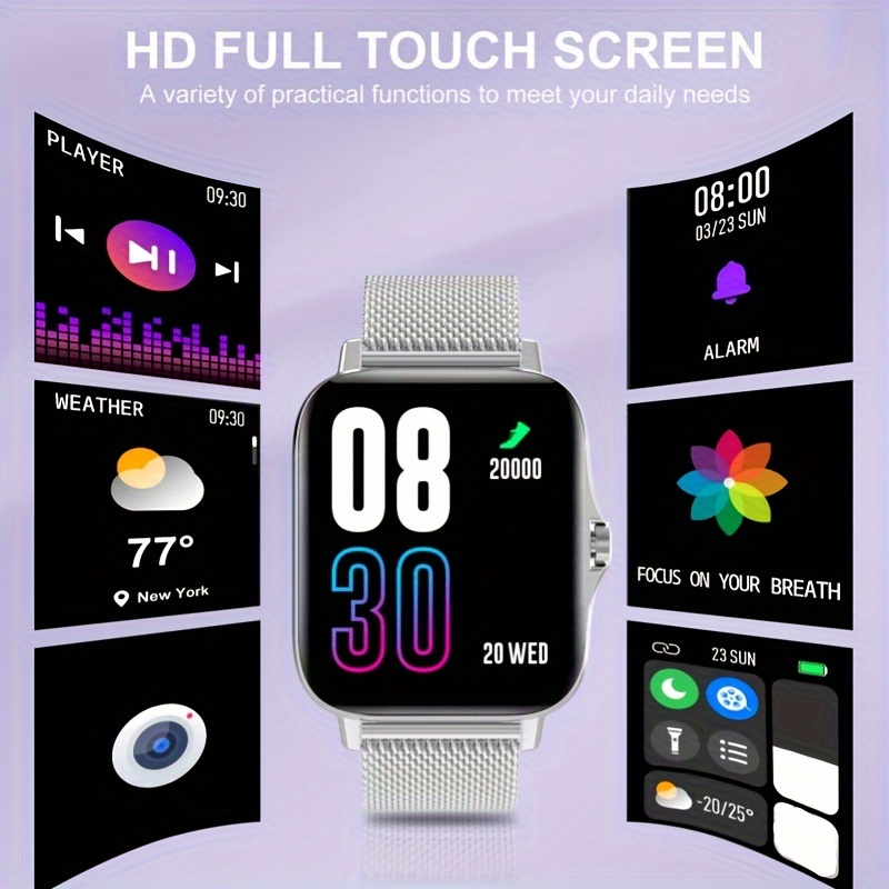 a womens smartwatch compatible with both iphone and android phones equipped with a health message review assistant multi sport mode music playback watch making it a great gift for women details 4