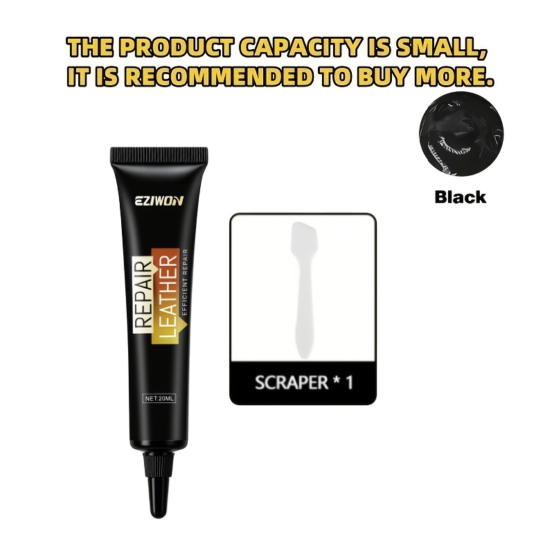 TEMU Pu Leather Retouch Cream (black ) - Repairing Scratches, Fading, And Discoloration - Suitable For Bags, Shoes, Coats, Sofas, And All Pu Leather