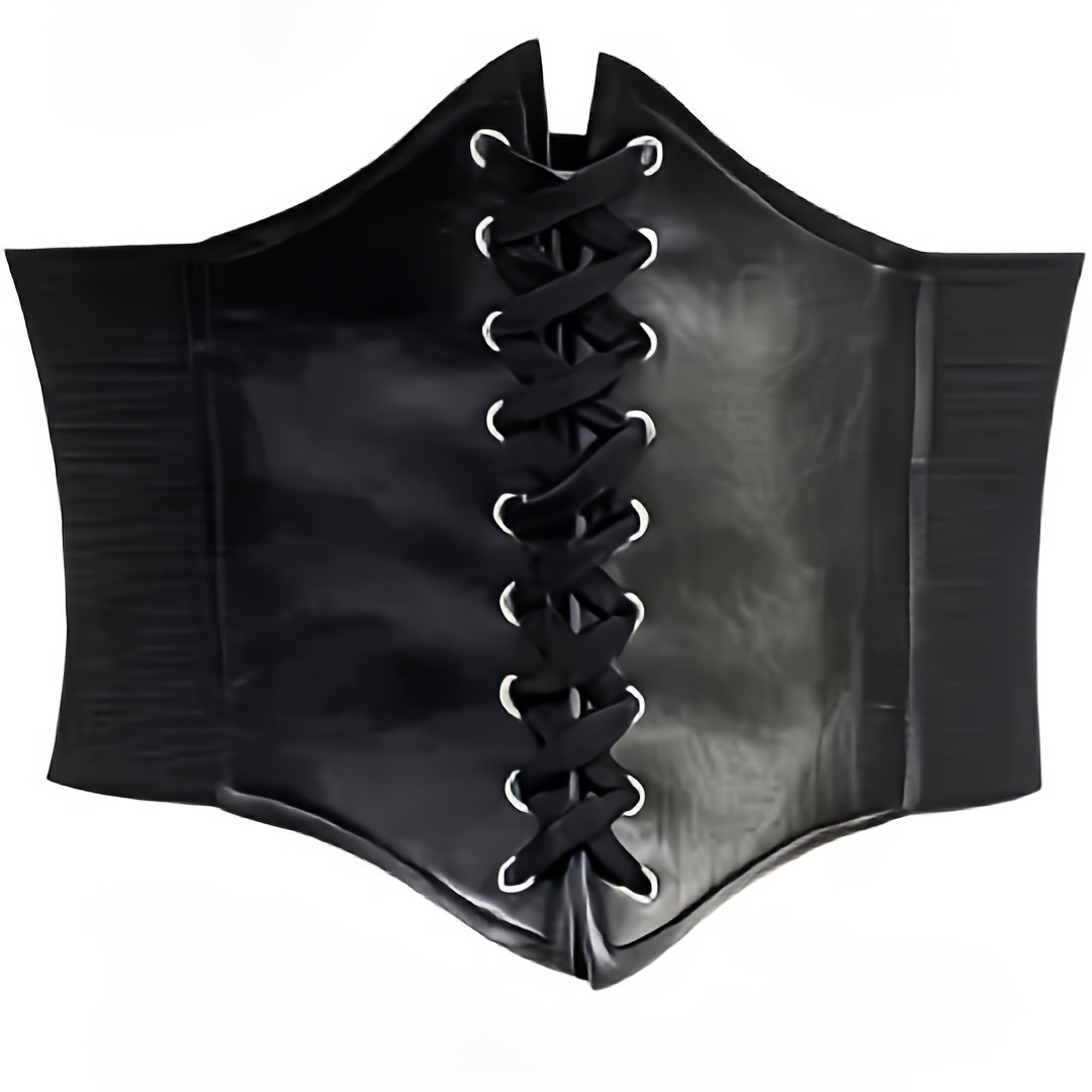 TEMU Women's Belt - Waist-cinching Band, Adjustable Elastic Waist-cinching Cinch For Women, Black Lace Tummy Control Belt, Suitable For Daily/party