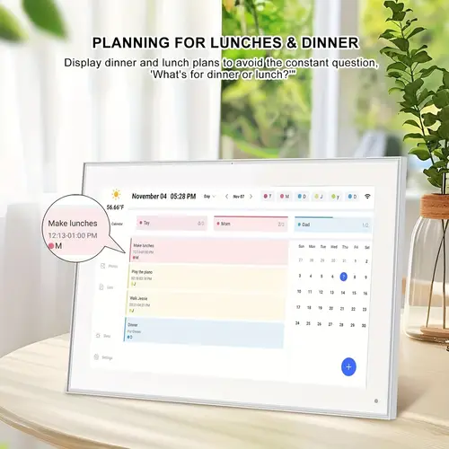 15 6 smart wifi digital calendar chore chart 1920x1080 ips hd wall mounted display for family schedules from anywhere 2g 32g