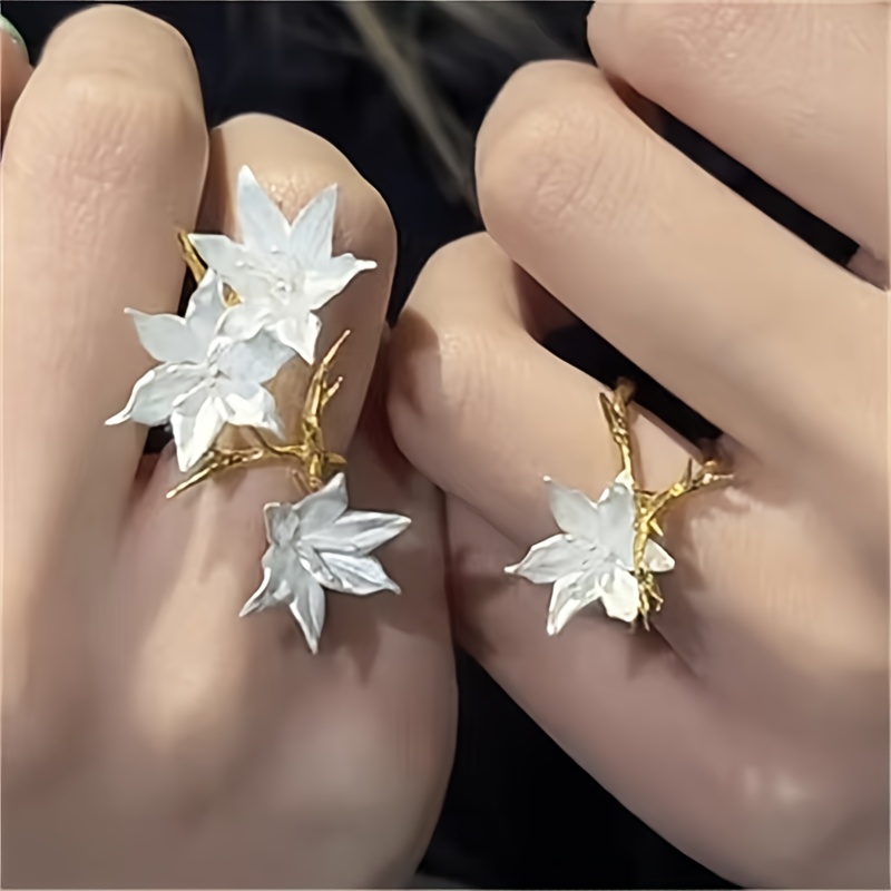 Adjustable Thorn Lily Ring, Unique Design