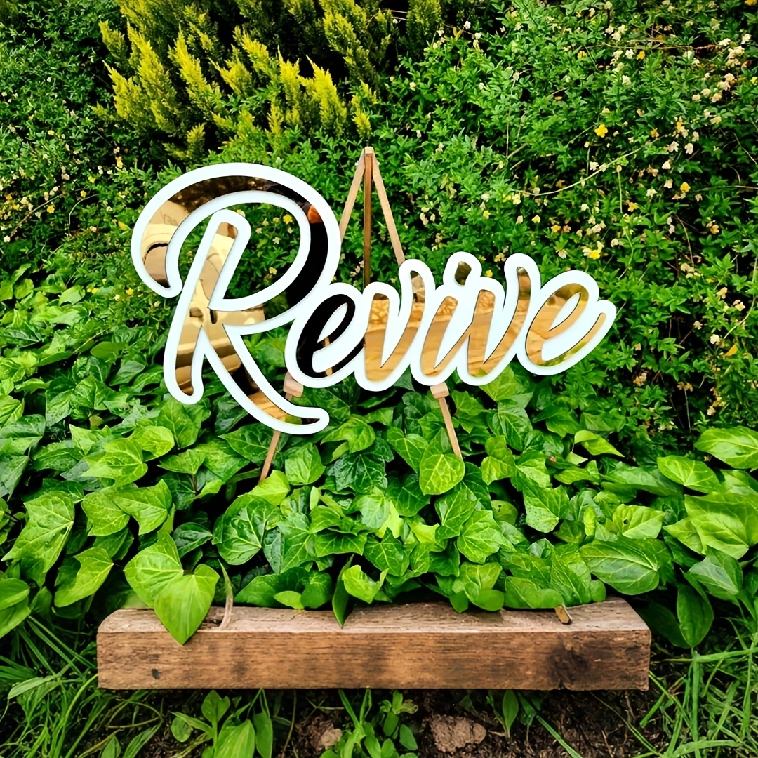 TEMU 2d Flat, 1pc Of Custom Acrylic Nameplate, Personalized Acrylic Nameplate With In Golden And Silvery, Suitable For Wedding And Holiday