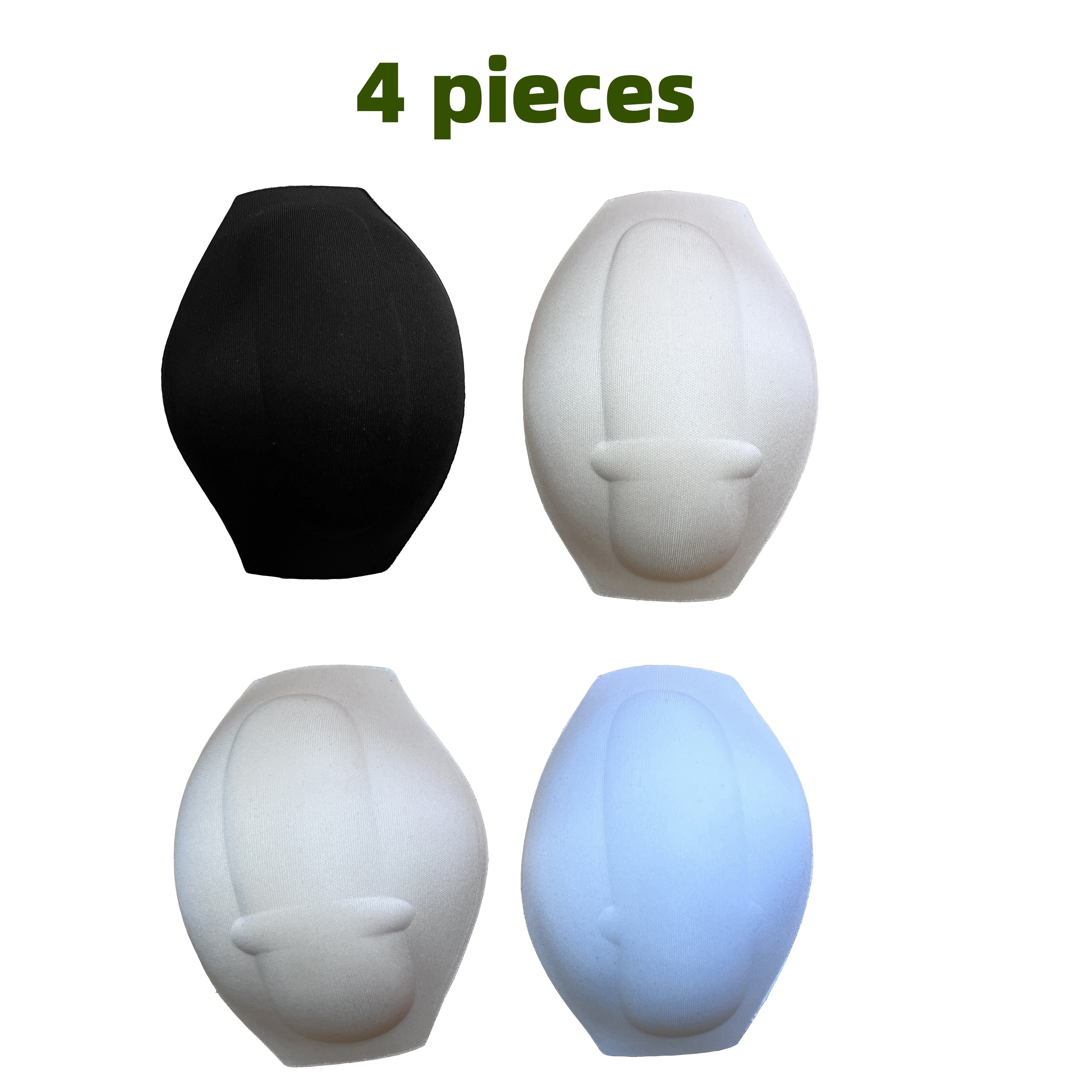 

4pcs Men's Pads - Polyester/polyurethane, Solid Color, Sponge Material