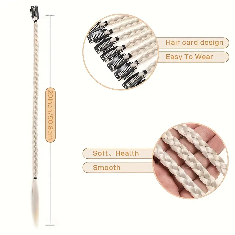 8pcs set 22 inch y2k style womens twisted braids high temperature extensions for daily use special occasions details 4