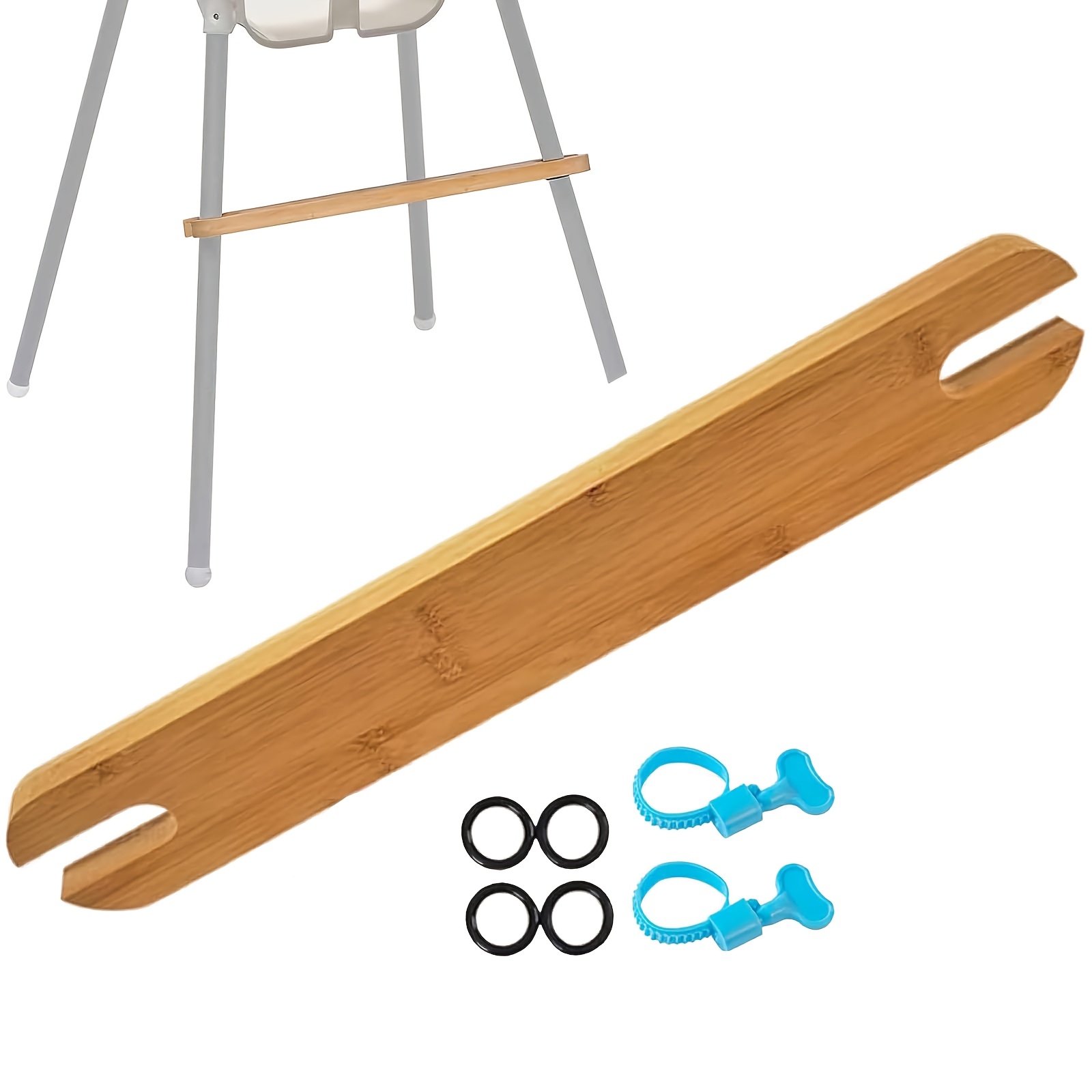 High Chair Foot Rest Additions, Non-slip Natural Bamboo Highchair Footrest Adjustable Baby High Chair Additions, Footrest Compatible With High Chair