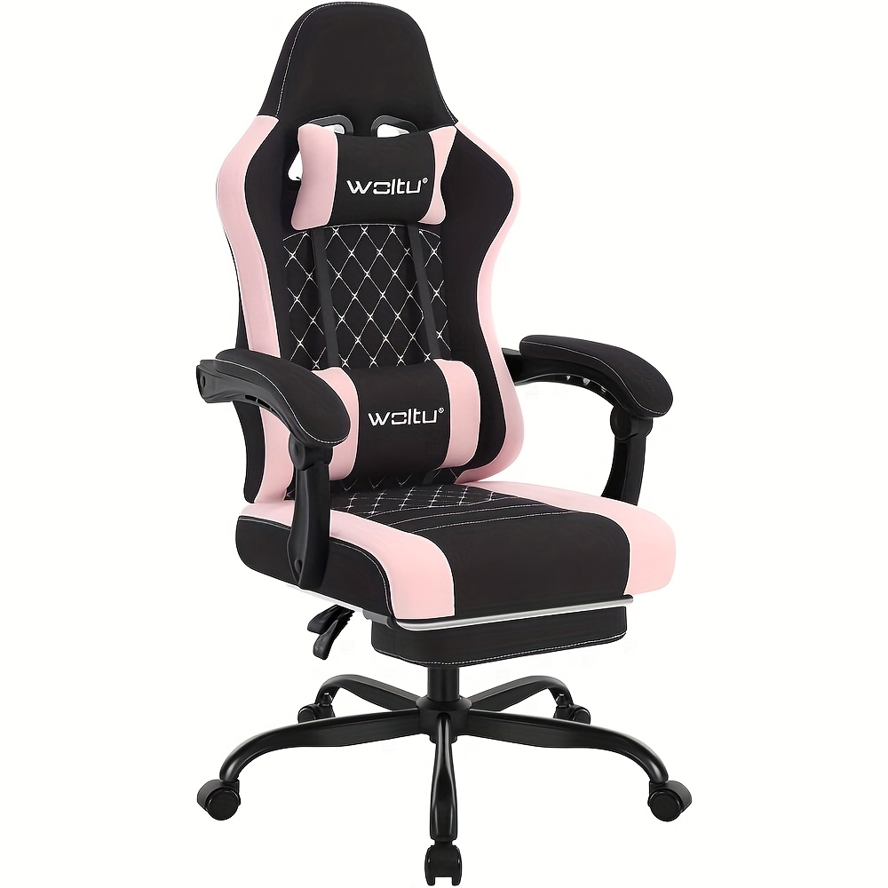 Image of Ergonomic Gaming Chair With Footrest - Adjustable Swivel Computer Chair With Lumbar Support For Office And Gaming, Gaming Chair, Home , Stylish Seating, High Quality Construction, Home Office