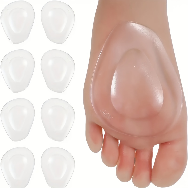 TEMU Set Of 8 High Heel Gel Pads Designed For The Forefoot, Unisex Silicone Triangular Insoles, Soft And Comfortable. Reusable With Anti-slip And