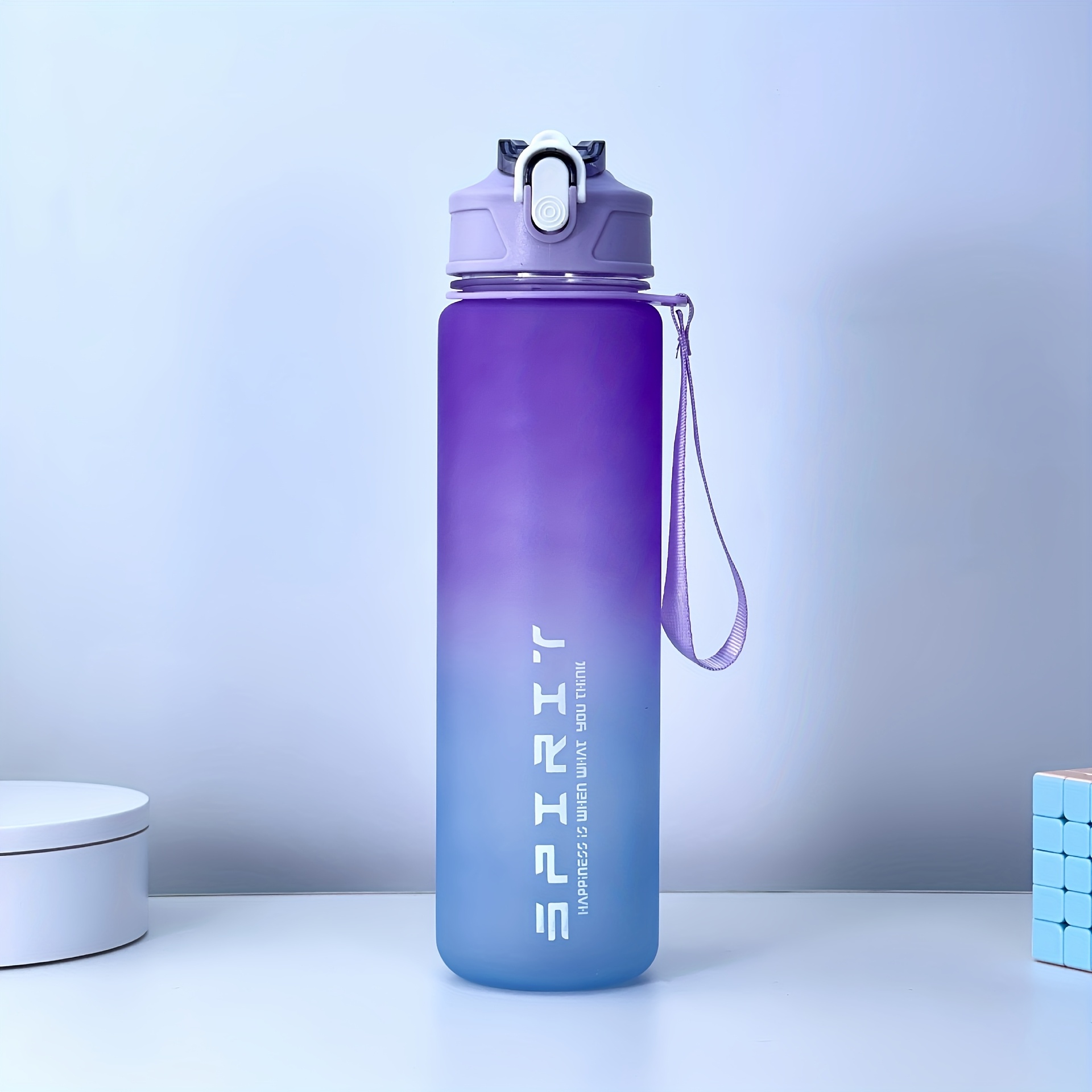750ml Sports Student Water Bottle Straw Cup 1pc Bouncing Men Women Portable Plastic Cup Sports Outdoor Cup Sports Water Cup