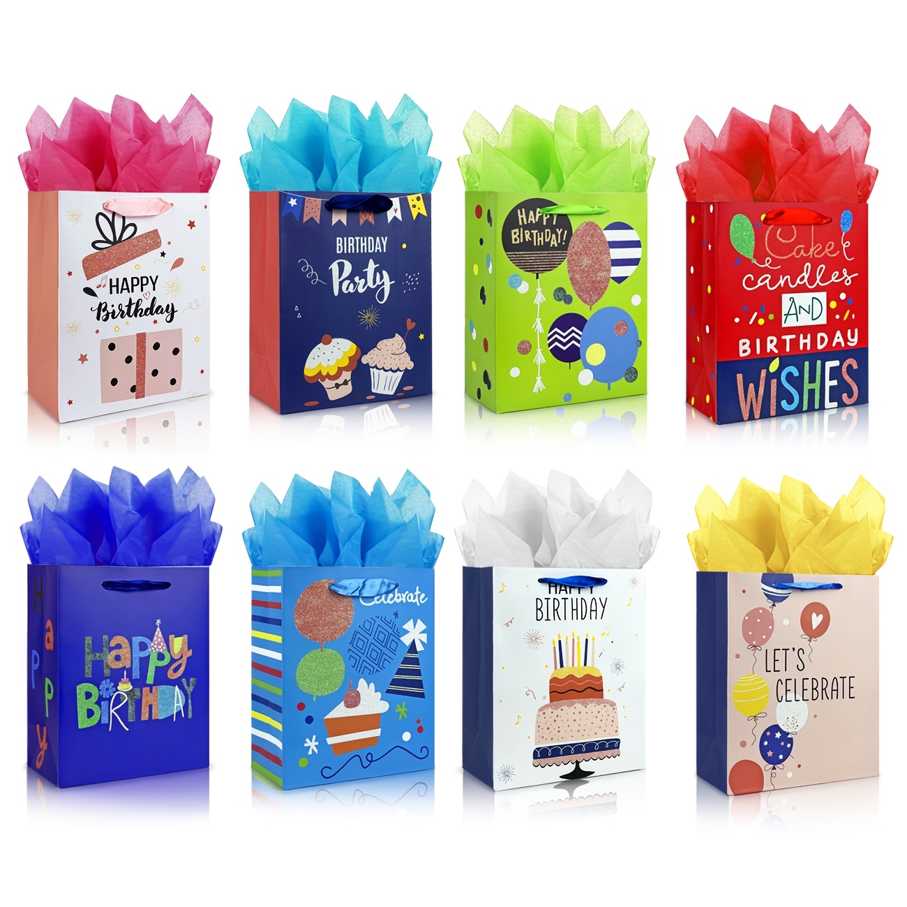 

24-pack Gift Bags For Birthday Party With Paper