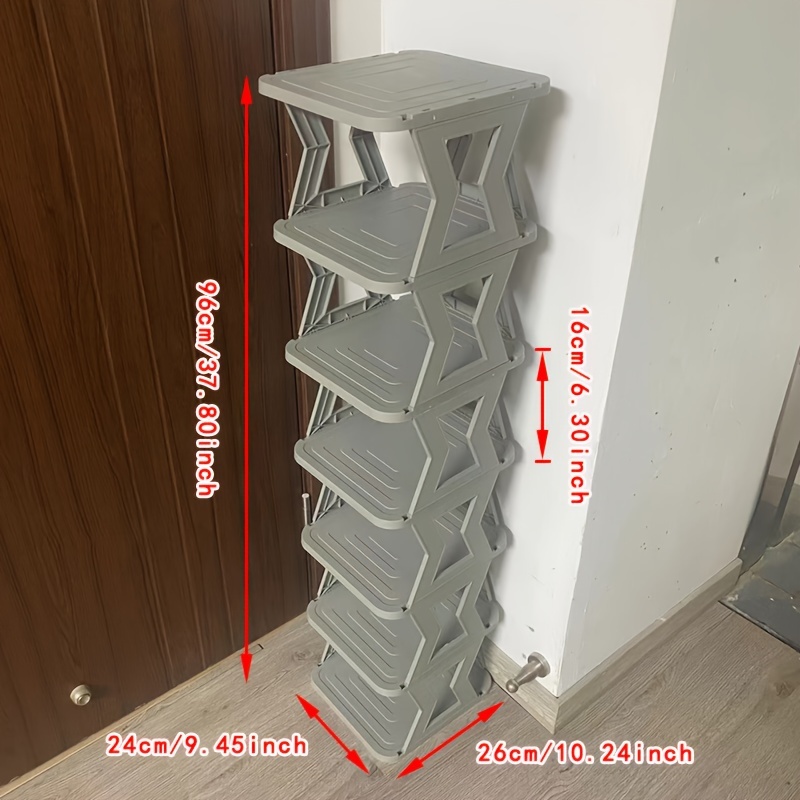 TEMU Porte-chaussures simple, Porte-chaussures à plusieurs niveaux, Meuble à chaussures haut et étroit, Convient aux , Porte-chaussures pliable,