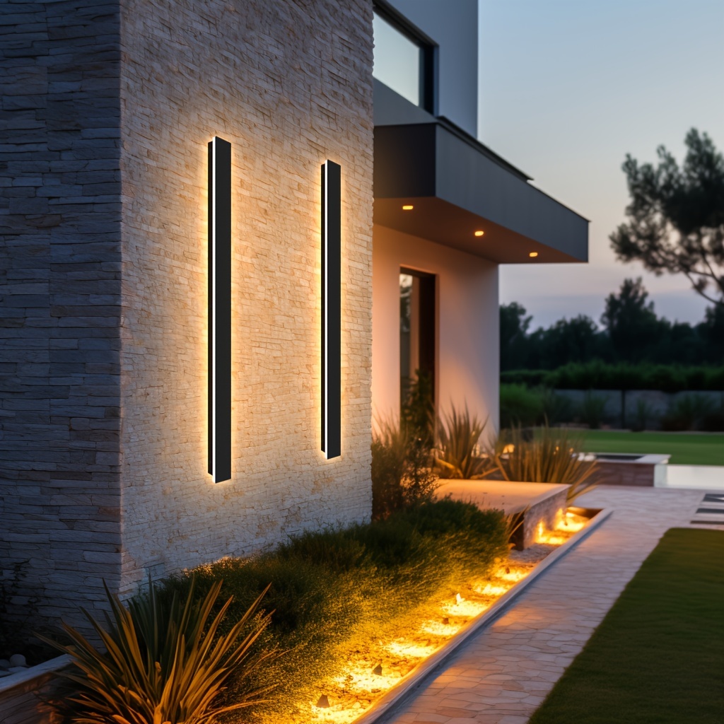 Lámpara de pared para exteriores, lámpara LED moderna de 12 W, lámpara de  pared exterior para jardín, pasillo, porche, patio, luz LED impermeable  para