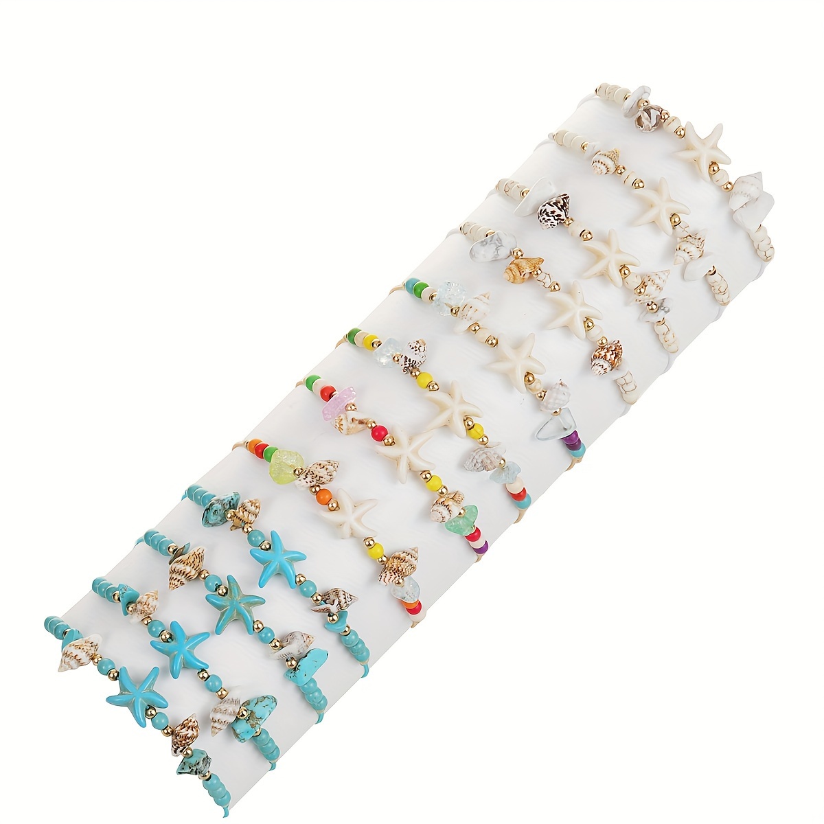 

12pcs Bohemian Style Bracelet Set, Adjustable Bracelets, Summer Beach Collection Accessories, Suitable For Women And Men