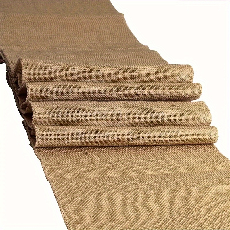 

1pc, Table Runner, Natural Yellow Chunky Linen Table Runner, Pastoral Style For Dining Table Decoration, Room Decor