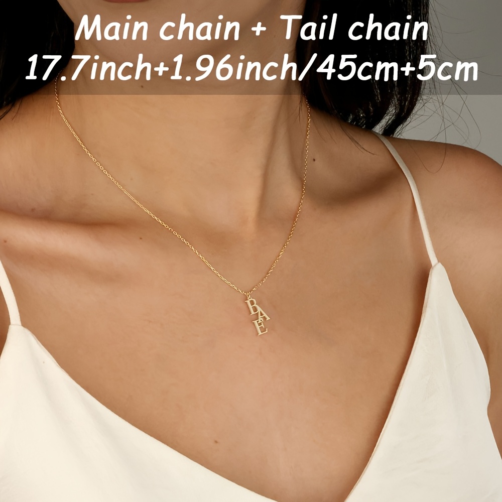 Personalized Spliced Letter Pendant Necklace, Minimalist Gift for Her