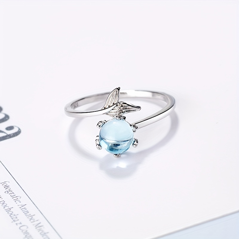 1pc, Stylish Mermaid And Foam Themed Ring In For Women, Adjustable , Suitable For Daily Wear, A Gift For