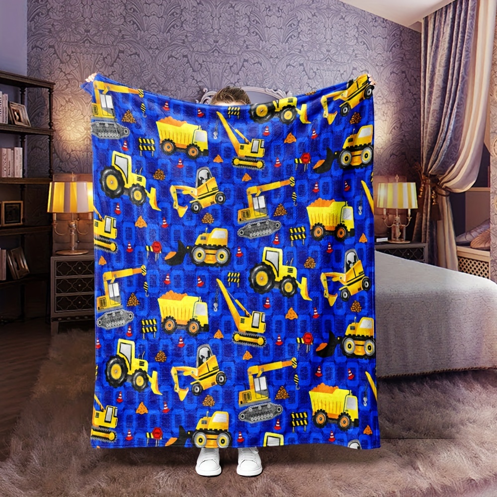 

- Excavator- Flannel Blanket - , Hypoallergenic & Washable, For , Bed, And - - Fleece Blanket