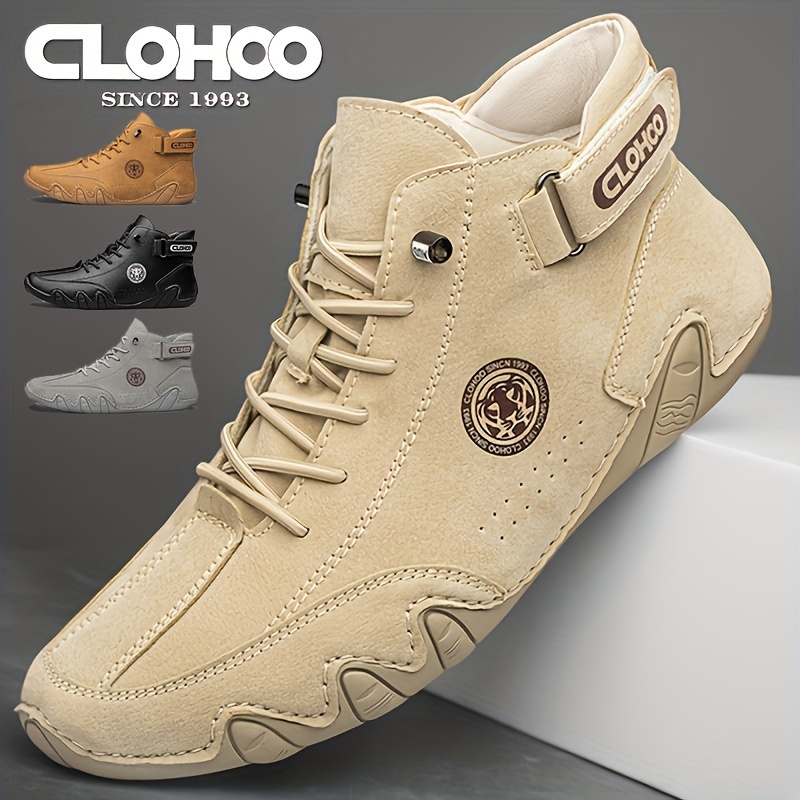 

CLOHOO Bottines Solides Pour Hommes, Chaussures Confortables, Antidérapantes, Décontractées Et Durables Pour Les Activités De Plein Air Pour Hommes