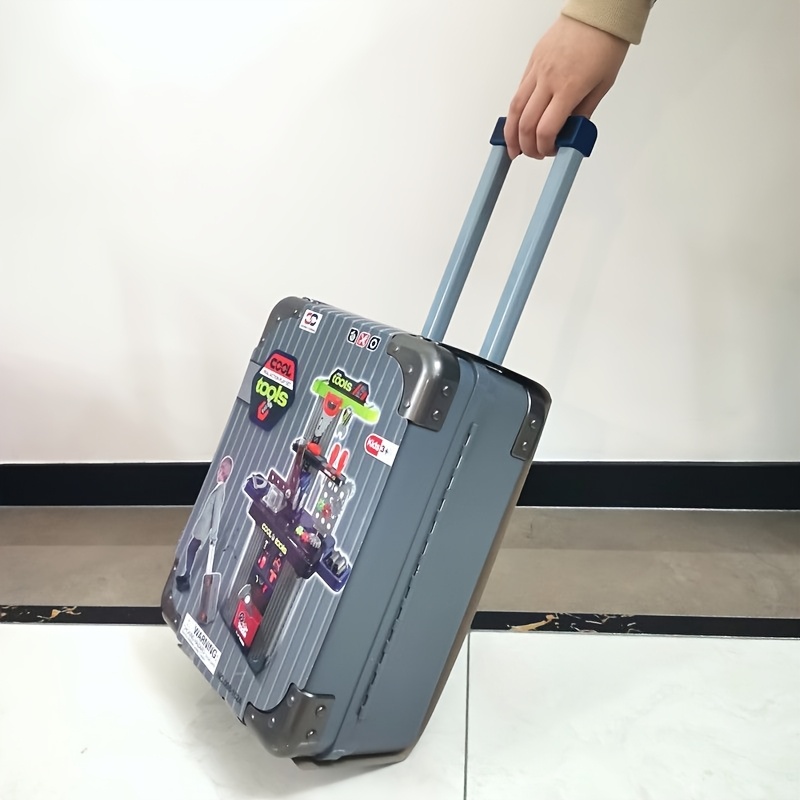 1 Set of Boys' Tool Travel Case Toy Kit, 2 Modes; Simulated Repair Workbench with Storage Function; Birthday Party Gift; Perfect for Winter, New Year & Christmas, Educational Play Set, Interactive Play Kit, Childsafe Materials, Realistic Tool Design, Play Workbench, Holiday Shoppers, Young Mechanics