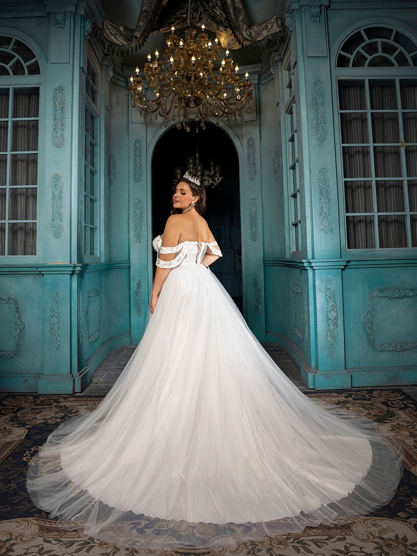 chinese dress ladies Elizabeth K Fitted Off Shoulder Bridal Gown GL3656