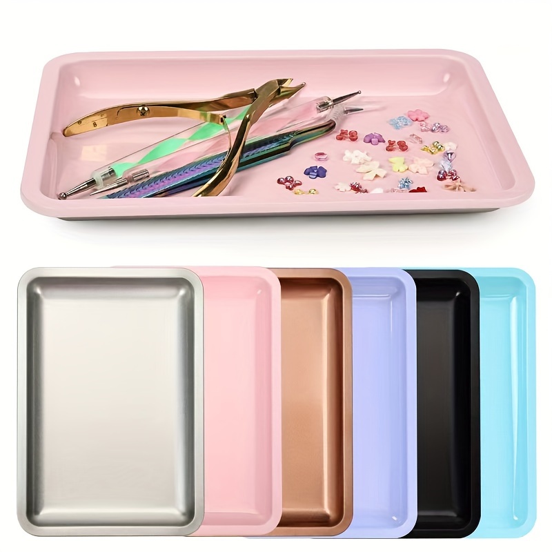 

Professional Nail Art Organizer - Stainless Steel Tray For False Nails & Tools