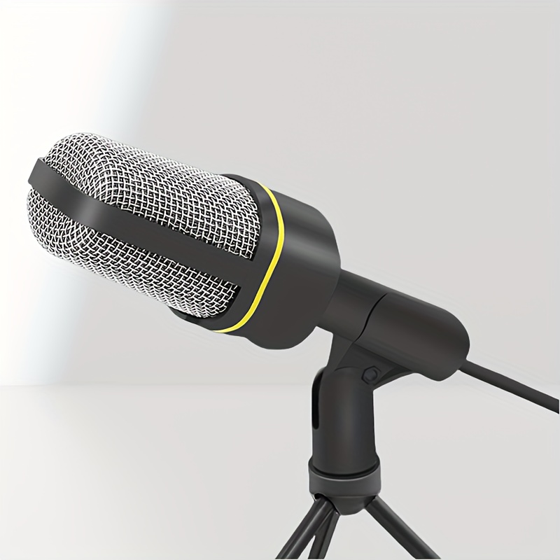 TEMU Microphone à condensateur multifonctionnel à tous avec trépied réglable, câble détachable, du volume, adapté à la de jeux, enregistrement de et
