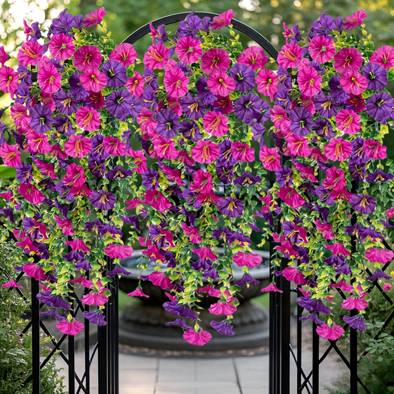 2 stk. knstliche hngeblumen fr drauen, prunkwinde kunstblumen mit  eukalyptusblttern lebensechte hngende pflanzen, hochzeits- und  bro-garten-dekoration frhling sommer - terrasse, rasen & garten - Temu