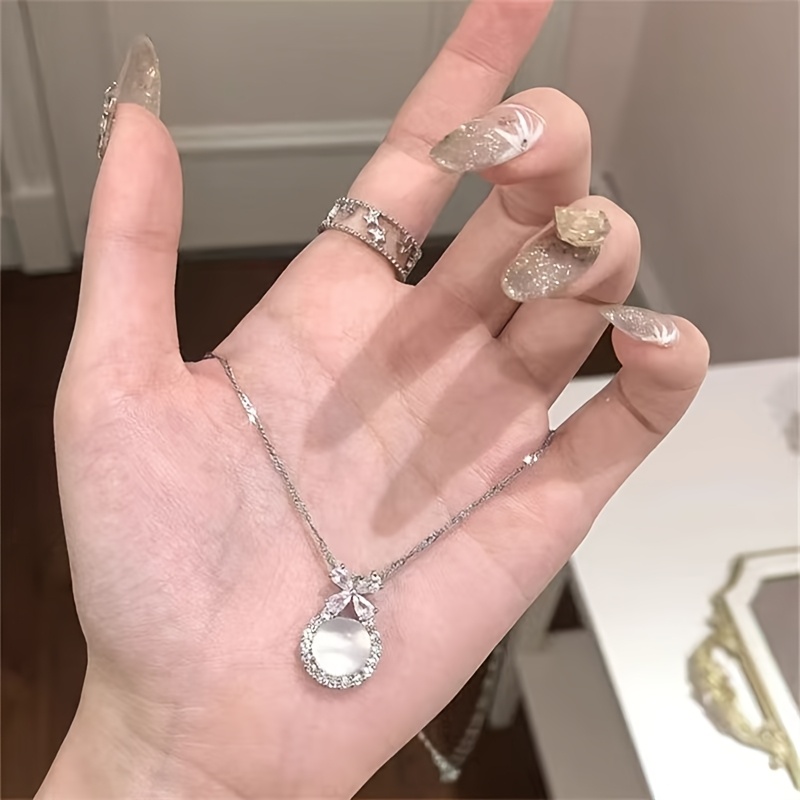 Minimalist Butterfly Style Bezel Necklace with Gemstones