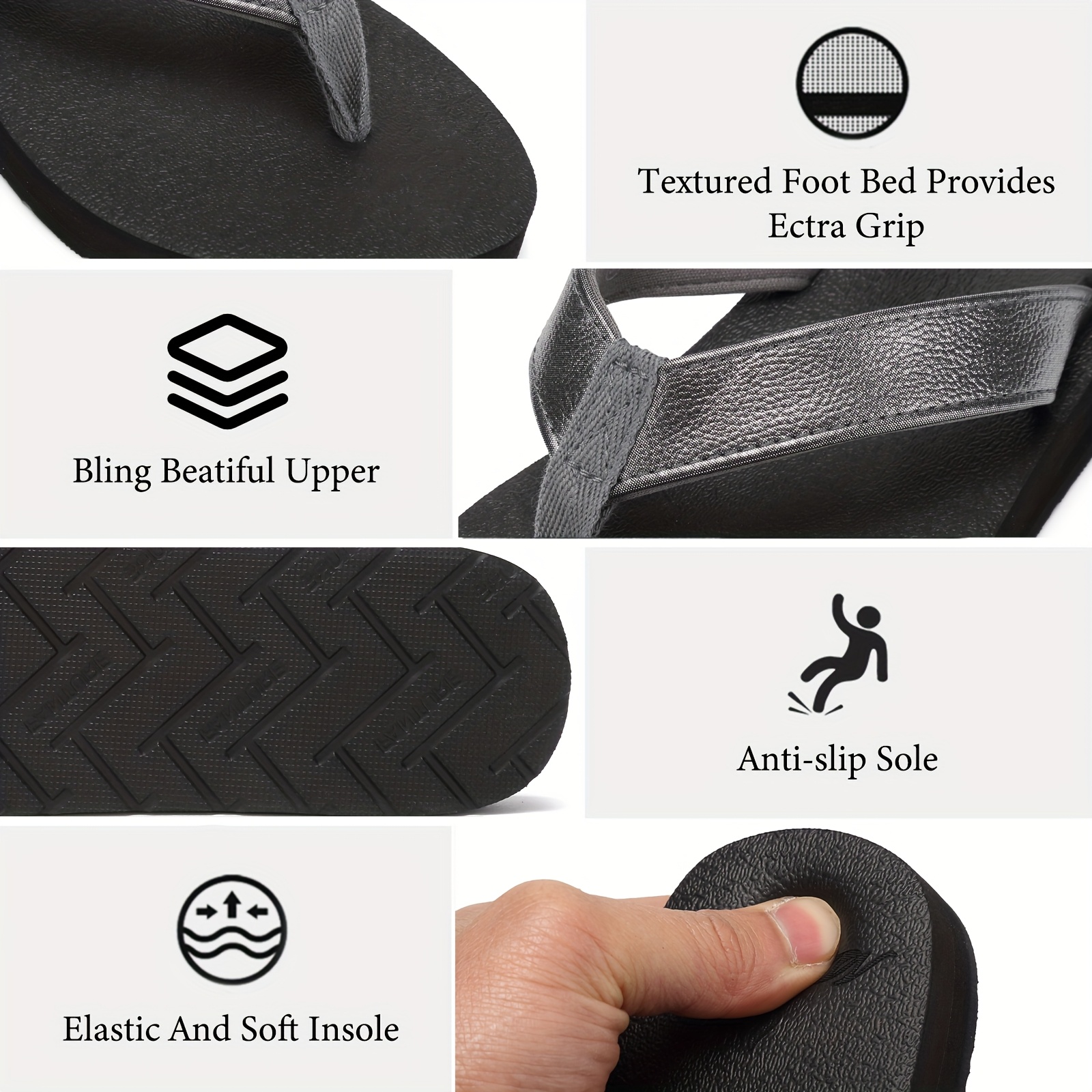 womens lightweight comfortable non   flops pu cover upper eva cushioned sole slip on flat sandals for indoor outdoor beach summer use summer sandals Product details 7